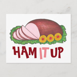 HAM IT UP Funny Kerstmis Paasdag Foodie Feestdagenkaart