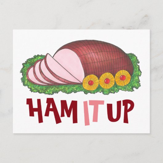 HAM IT UP Funny Kerstmis Paasdag Foodie Feestdagenkaart (Voorkant)