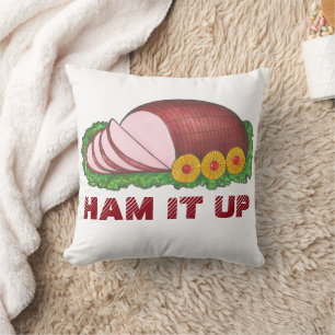 HAM IT UP Grappige Vakantie Foodie Kerstdiner Kussen