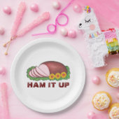 HAM IT UP Holiday Ham Kerstmis Borden Papieren Bordje (Feest)