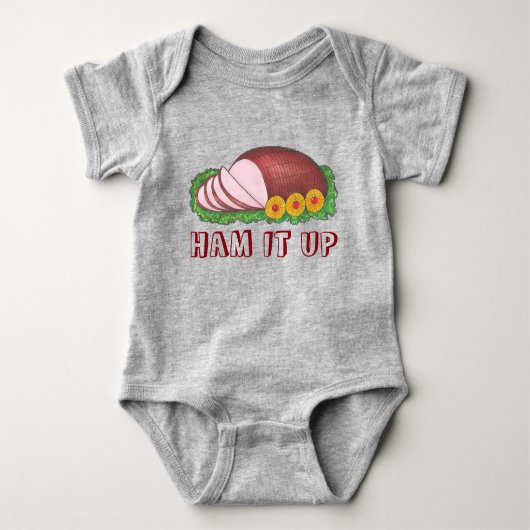HAM IT UP Holiday Ham Pineappel Kerstmis Romper (Voorkant)