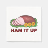 HAM IT UP Holiday Hams Kerstmis Dinner Napkins Servetten (Voorkant)