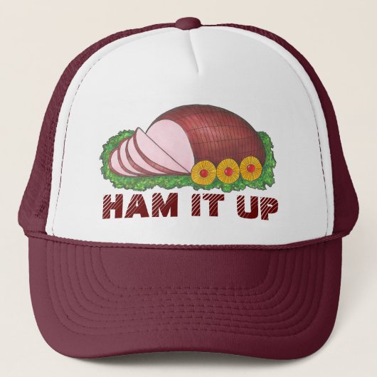 HAM IT UP-kerstfeest-feestdag-eten Trucker Pet (Voorkant)