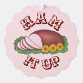 Ham it Up Pink Glazed Paaskerfeestdag Ornament Kaart (Voorkant)