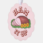 Ham it Up Pink Glazed Paaskerfeestdag Ornament Kaart (Links)