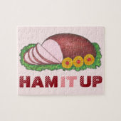 HAM IT UP Pink Holiday Ham Funny kerstpuzzel Legpuzzel (Horizontaal)