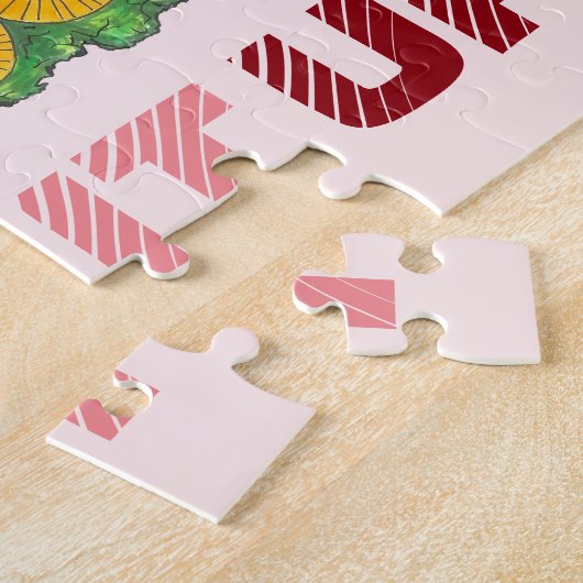 HAM IT UP Pink Holiday Ham Funny kerstpuzzel Legpuzzel (Zijkant)