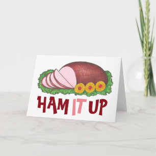 HAM IT UP Vakkasten kerstdiner Funny Xmas Kaart