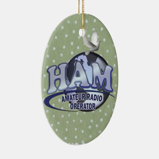 HAM LOGO BLUE AMATEUR RADIOOPERATOR KERAMISCH ORNAMENT (Rechts)