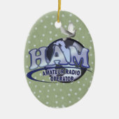 HAM LOGO BLUE AMATEUR RADIOOPERATOR KERAMISCH ORNAMENT (Voorkant)