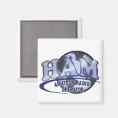 HAM LOGO BLUE AMATEUR RADIOOPERATOR MAGNEET (Voorkant / Achterkant)