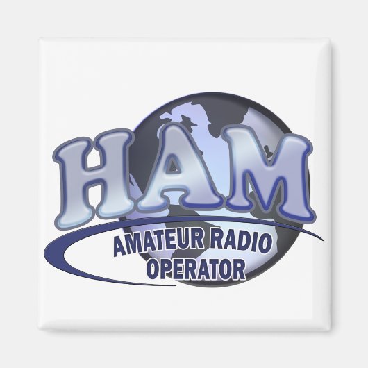 HAM LOGO BLUE AMATEUR RADIOOPERATOR MAGNEET (Voorkant)