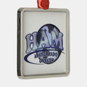 HAM LOGO BLUE AMATEUR RADIOOPERATOR METALEN ORNAMENT (Rechts)