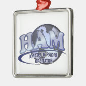 HAM LOGO BLUE AMATEUR RADIOOPERATOR METALEN ORNAMENT (Links)