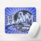 HAM LOGO BLUE AMATEUR RADIOOPERATOR MUISMAT (Met muis)