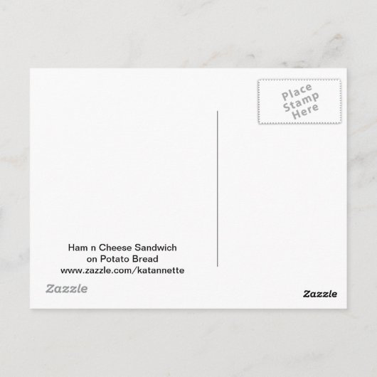 Ham n kaas sandwich CARD Briefkaart (Achterkant)