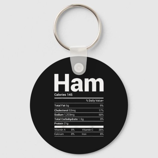 Ham Nutrition Facts Familie die de kosten van Kers Sleutelhanger (Voorkant)