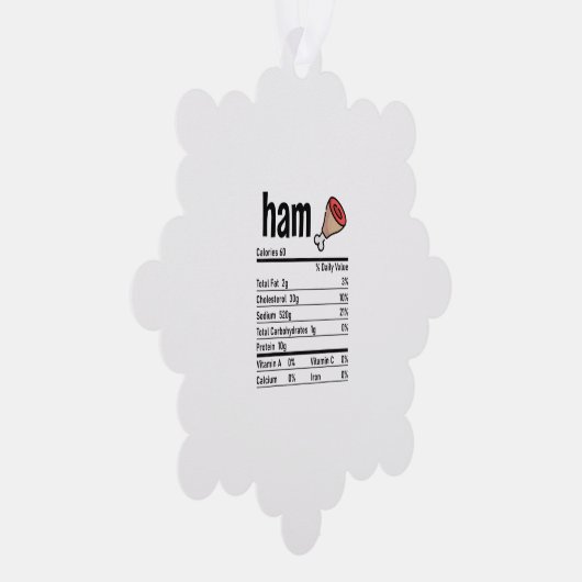 Ham Nutrition Facts Matching Family Thanksgiving A Ornament Kaart (Rechts)