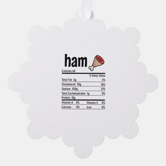 Ham Nutrition Facts Matching Family Thanksgiving A Ornament Kaart (Voorkant)