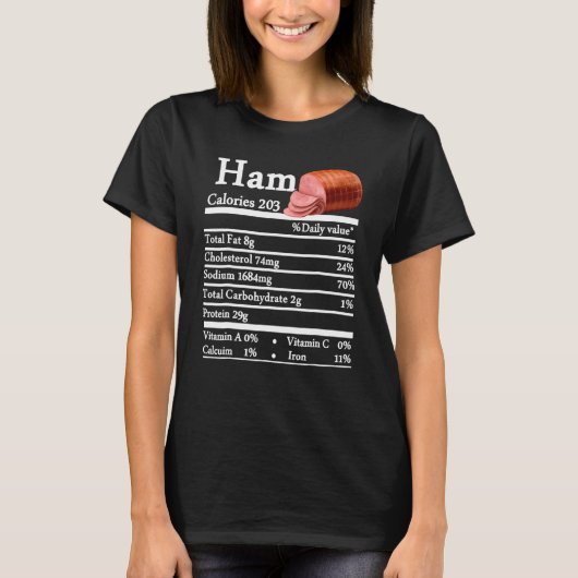 Ham Nutrition Thanksgiving Christmas Costume Food  T-shirt (Voorkant)