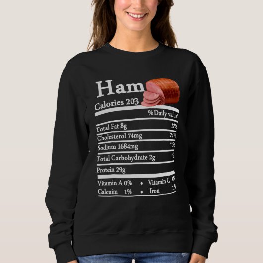 Ham Nutrition Thanksgiving Christmas Costume Food Trui (Voorkant)