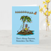 Ham-operator op eiland kerstkaart kaart (Gele Bloem)