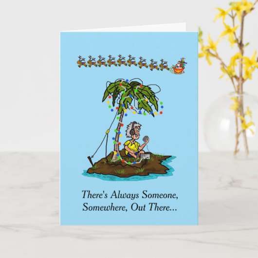 Ham-operator op eiland kerstkaart kaart (Gele Bloem)