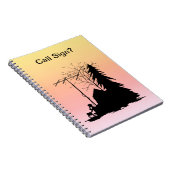 Ham Operator Silhouette-laptop met Hues Notitieboek (Rechterzijde)