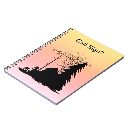 Ham Operator Silhouette-laptop met Hues Notitieboek (Linkerzijde)