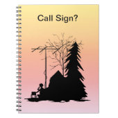 Ham Operator Silhouette-laptop met Hues Notitieboek (Voorkant)