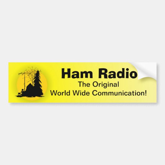 Ham Radio 1st Communication Bumpersticker (Voorkant)
