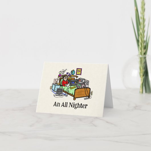 Ham Radio All Nighter Birthday Kaart (Voorkant)