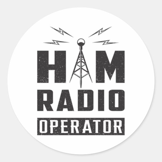HAM Radio Amateur Frequentie Operator Antenne Gift Ronde Sticker (Voorkant)