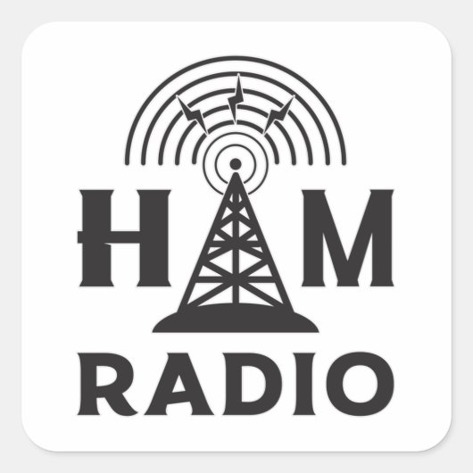 HAM Radio Amateur Operator Antenne Code Gift Idee Vierkante Sticker (Voorkant)