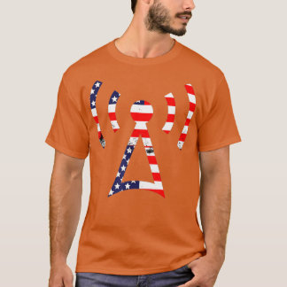 Ham radio-america vlag patriottisch 4 uur in juli t-shirt