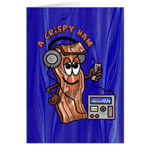 Ham Radio Bacon Operator Funny Wenskaart