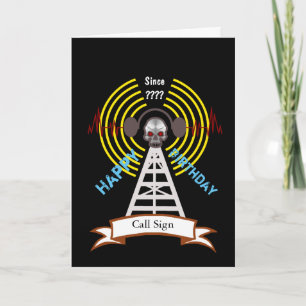 Ham Radio Biker Style Birthday Card past het aan! Kaart