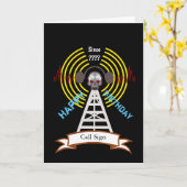 Ham Radio Biker Style Verjaardag Kaart Pas het aan (Gele Bloem)