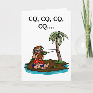 Ham Radio Birthday Card Remote Island Operator Kaart