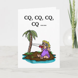 Ham Radio Birthday Card Vrouw Remote Island Kaart