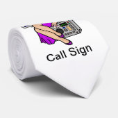 Ham Radio Blonde Pin-up Girl Stropdas past het aan (Opgerold)