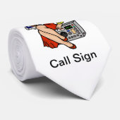 Ham Radio Brunette Pin-up Girl Necktie Customize Stropdas (Opgerold)