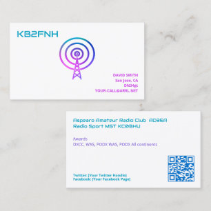 Ham Radio Call Sign Kaarten Aangepaste QR Visitekaartje