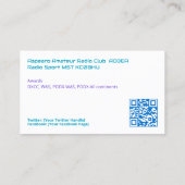Ham Radio Call Sign Kaarten Aangepaste QR Visitekaartje (Achterkant)