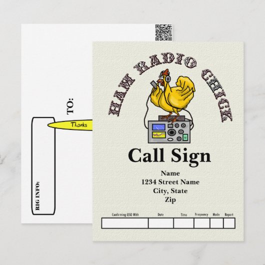 Ham Radio Chick QSL-kaart Briefkaart (Voorkant / Achterkant)