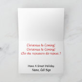 Ham Radio Christmas Kaart - Silhouette Ver. 2 (Binnen)