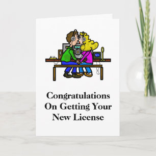 Ham Radio Couple Marriage of Weddenskaart Kaart