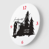 Ham Radio Couple Silhouette Wall Clock Grote Klok (Hoek)