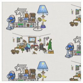 Ham Radio Crazy Shack en Rig Fabric Stof