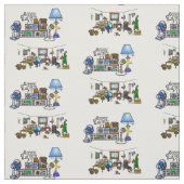 Ham Radio Crazy Shack en Rig Fabric Stof (Swatch)